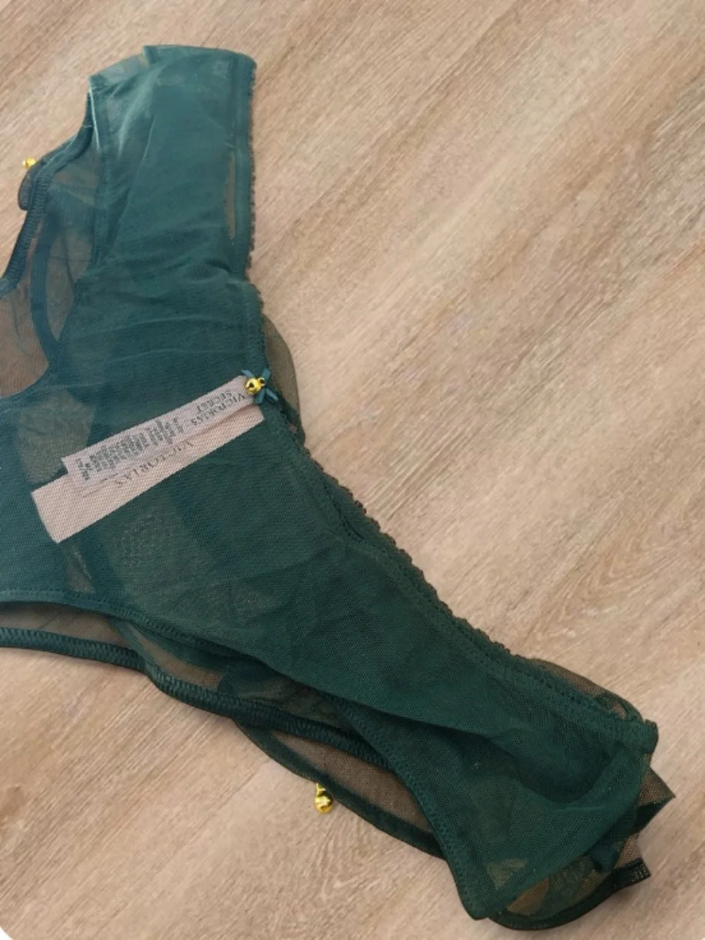 🆕🔔 Ringing In Ruffles Panty Forest Evergreen Medium Victoria Secret NWT